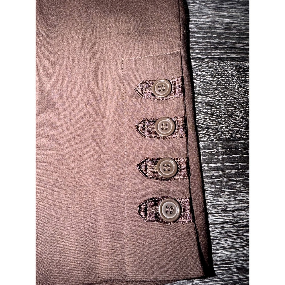 Nine & Co by‎ Nine West Womens 16 Brown Cropped Pants Button Hem Stretch - Picture 2 of 5